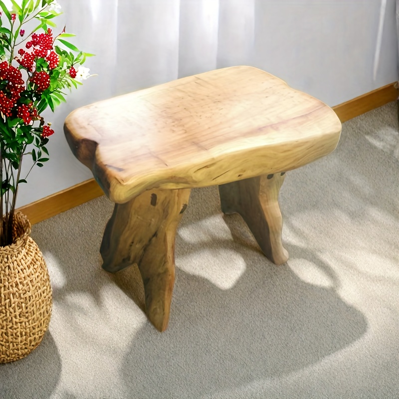 1pc hand carved natural solid   stool hand polished root base rustic outdoor furniture suitable for home patio 3 size options   stool no filling