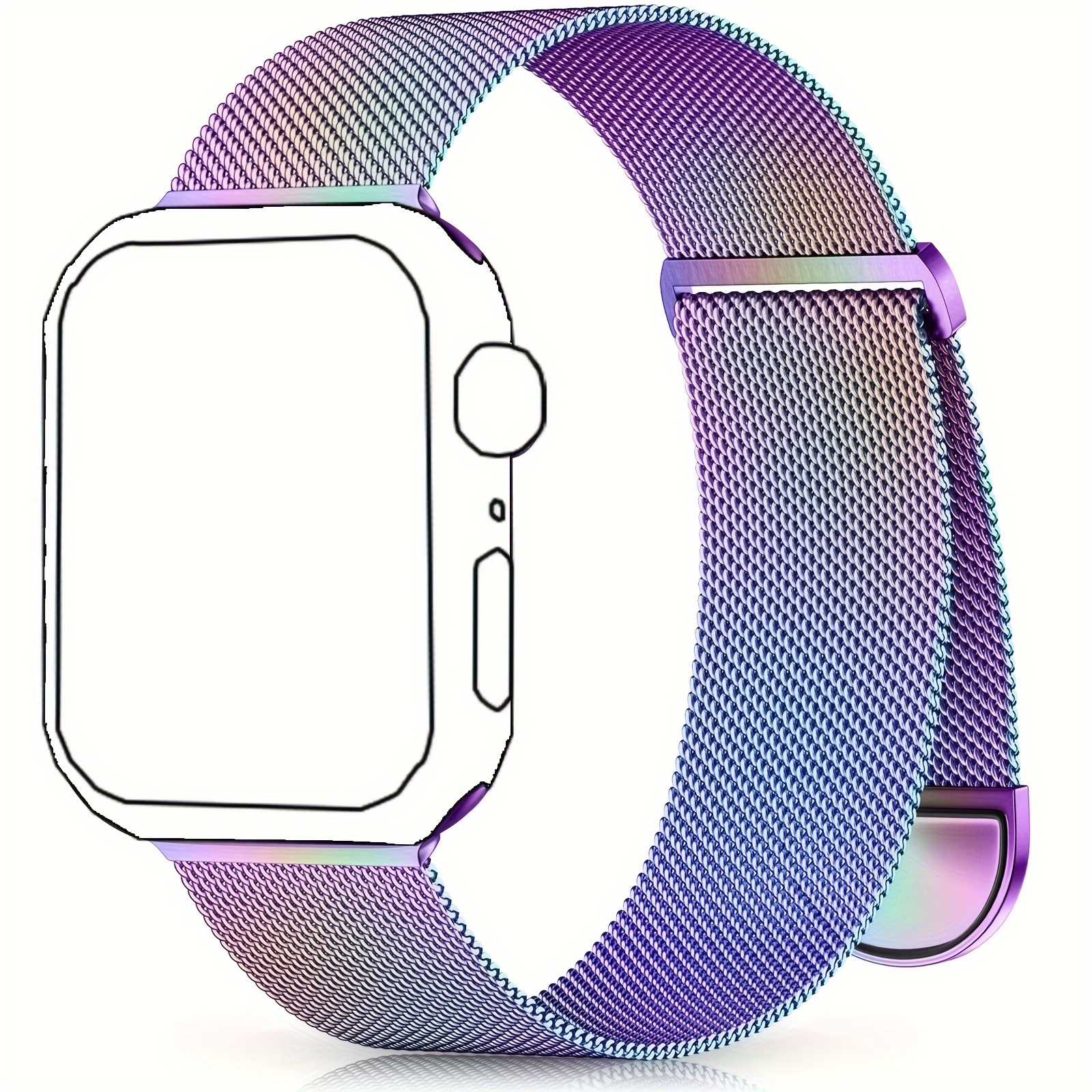 

Metal Band Compatible With Apple Watch Band 40mm 38mm 41mm For Women Men, Stainless Steel Milanese Mesh Loop Magnetic Wristbands For Iwatch Series 6 5 4 3 2 1 Se Ultra