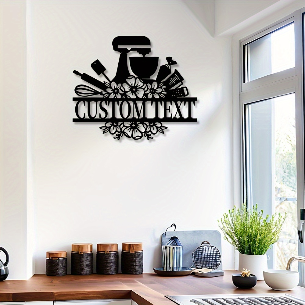 1pc Customizable Baking Themed Metal Wall Art, Personalized Pastry Chef Sign for Home Decor, Chef Signage, Baking Enthusiast Gift, Kitchen Decorative Gift, Wedding and Christmas Wall Hanging, Indoor Use
