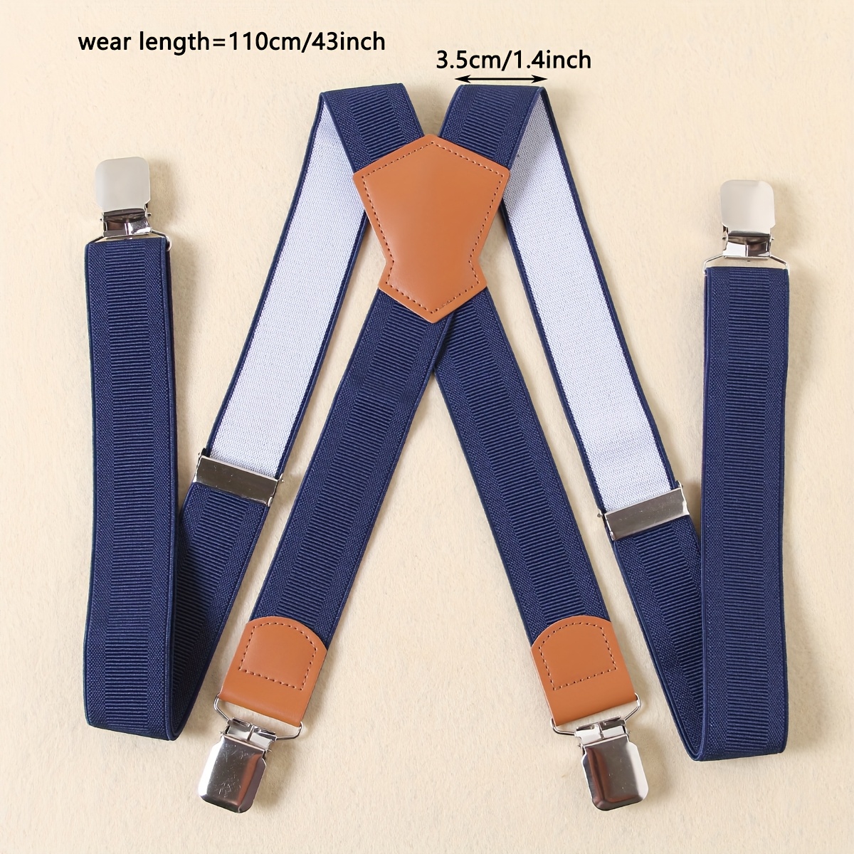 E-shop Herren X-förmige, elastische und robuste Hosenträger, mit hochfestem Streifenband, verstellbarer Länge und Breite zum Halt der Hosen.