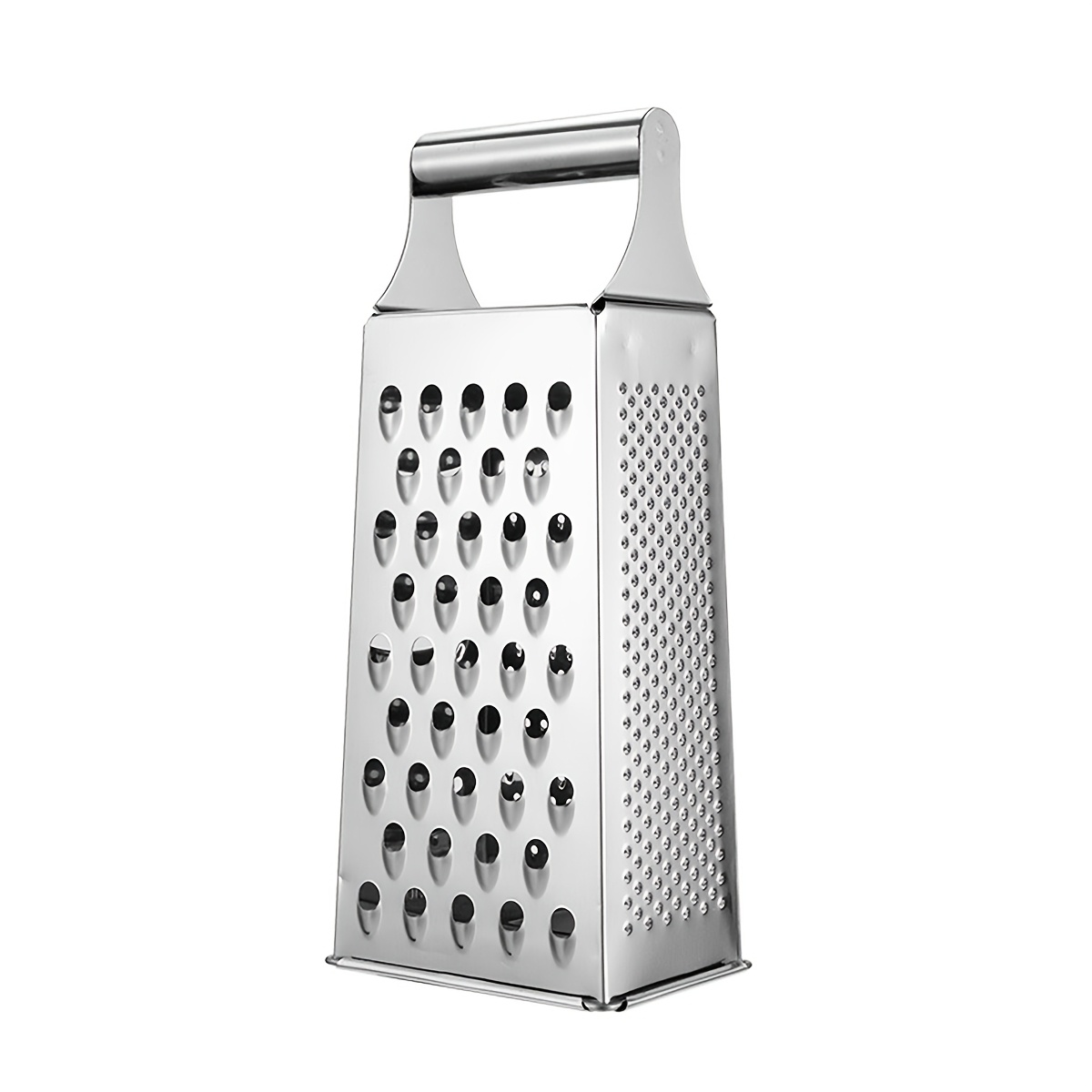 E-shop Vierseitiger Reibe aus Edelstahl, 23 cm (9 Zoll) Vertikale Gemüse-Reibe, Multifunktionale Käse-Reibe, Rundrohrgriff, Melonenreibe,