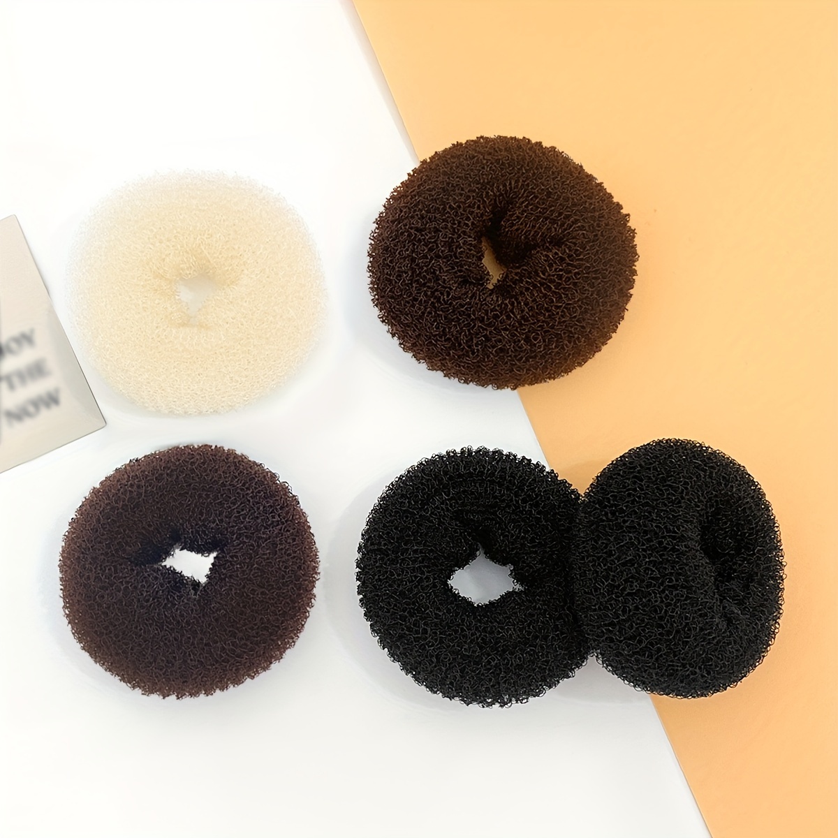 TEMU 5pcs Hair Donut Bun Maker, Sock Bun Hair Maker, Ballet Buns Maker, - Shape Short And Thin Hair With Ease, Suitable For Hair To Create A Full And