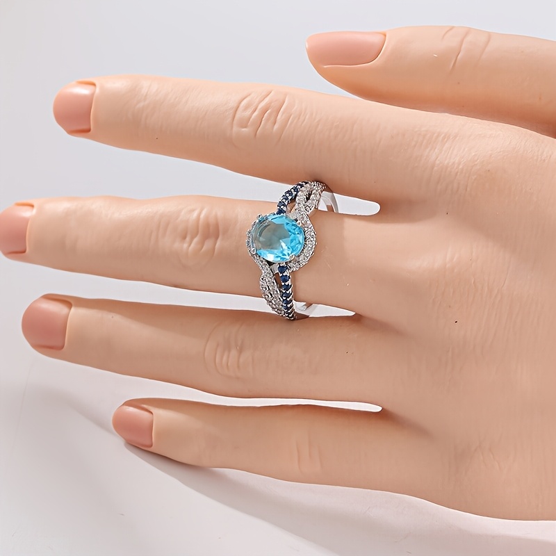 Luxurious Oval Synthetic Zirconia Ring, Perfect Gift