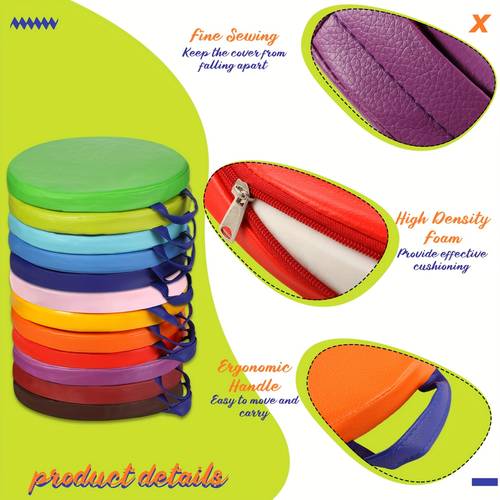 12pcs floor cushions flexible floor seating with handle for home office