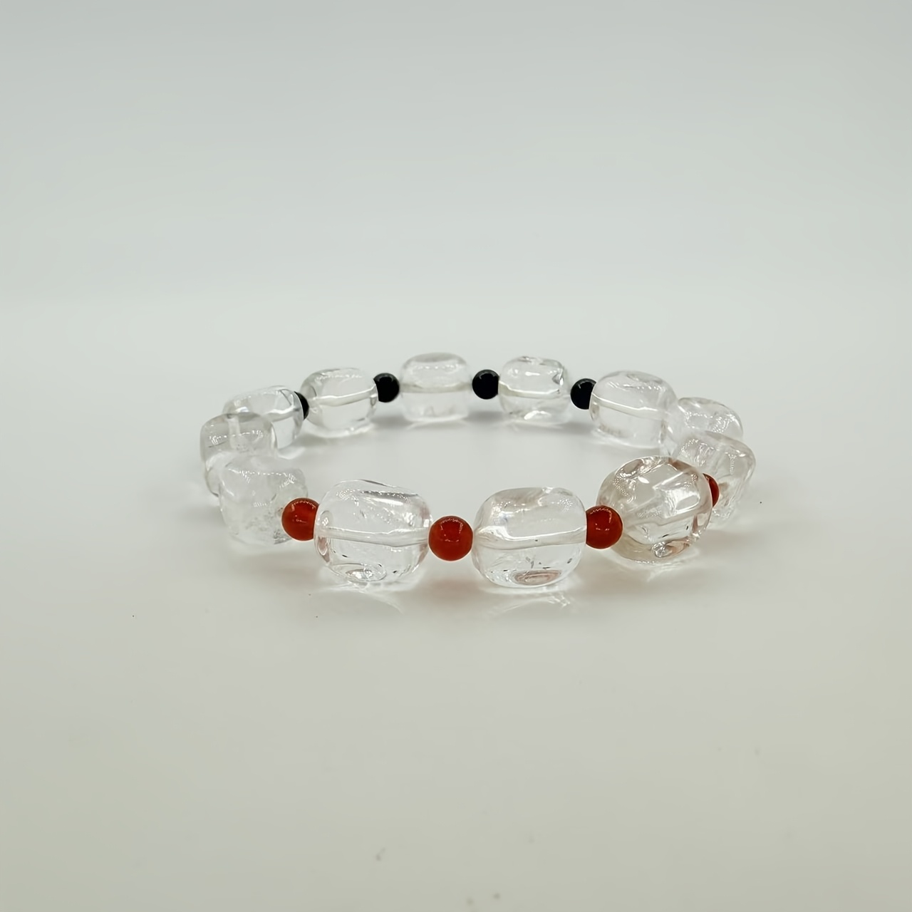 Natural Clear Quartz Freeform Bead Bracelet, Elegant Gift