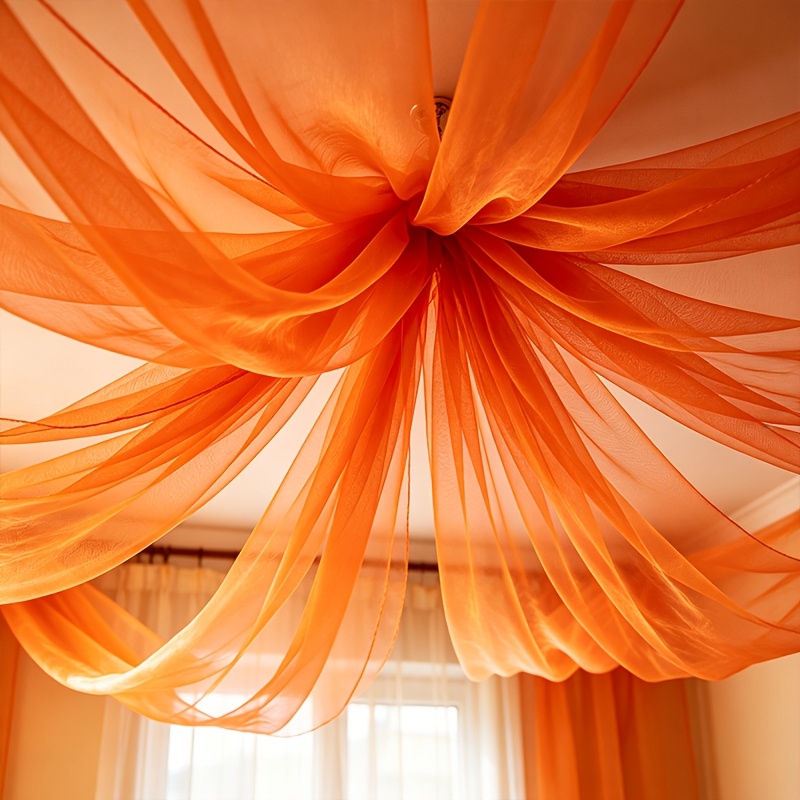 TEMU Light Luxury Tulle, Outdoor Wedding Arch Drape Handcraft Decoration, Birthday Dessert Table Background Handmade Fabric, Church Ceiling Drapes