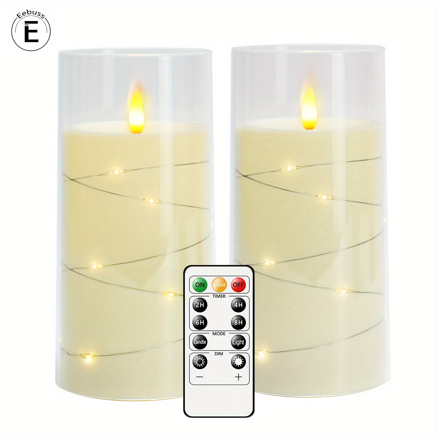3pcs / Set Bougies Sans Feu LED Avec Cordon Étoile Intégré - Temu