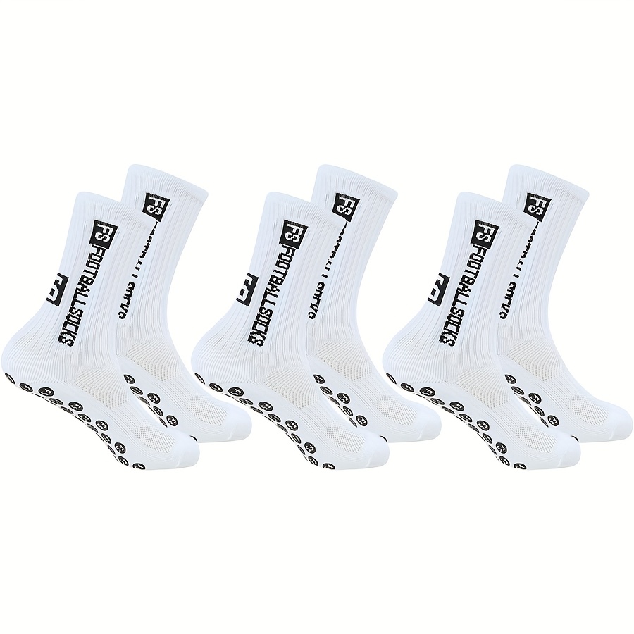 Image of 3/6/12/24pairs Men Women Sports Socks Rubber Grip Socks Football Towel Bottom Shockproof Breathable Socks Soccer Basketball Skateboard Exercise Athletic Socks