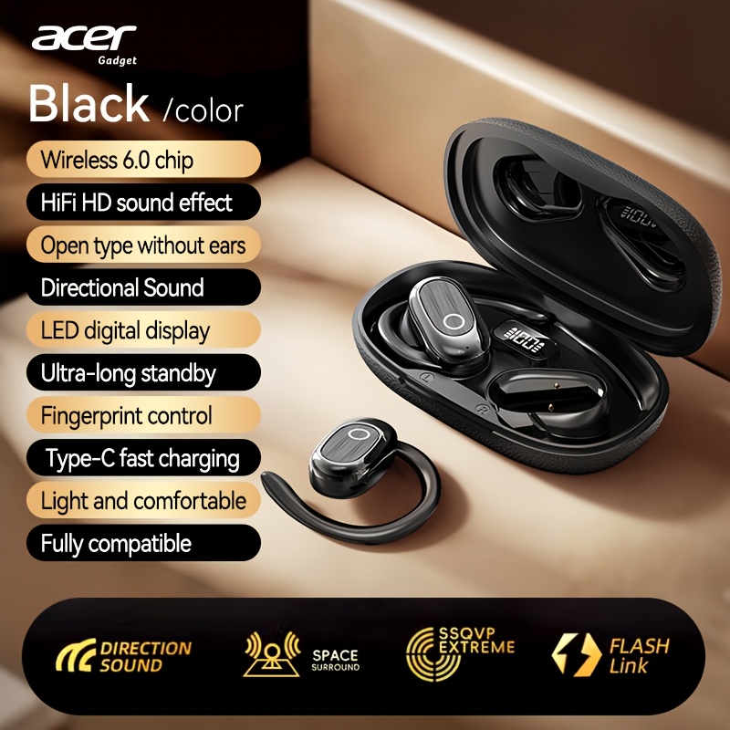 Acer Ohr553 Wireless Headphones With Hifi , Wireless, Omnidirectional Stereo, Low Latency, Automatic Connection, Large Battery Capacity, Ultra - Long
