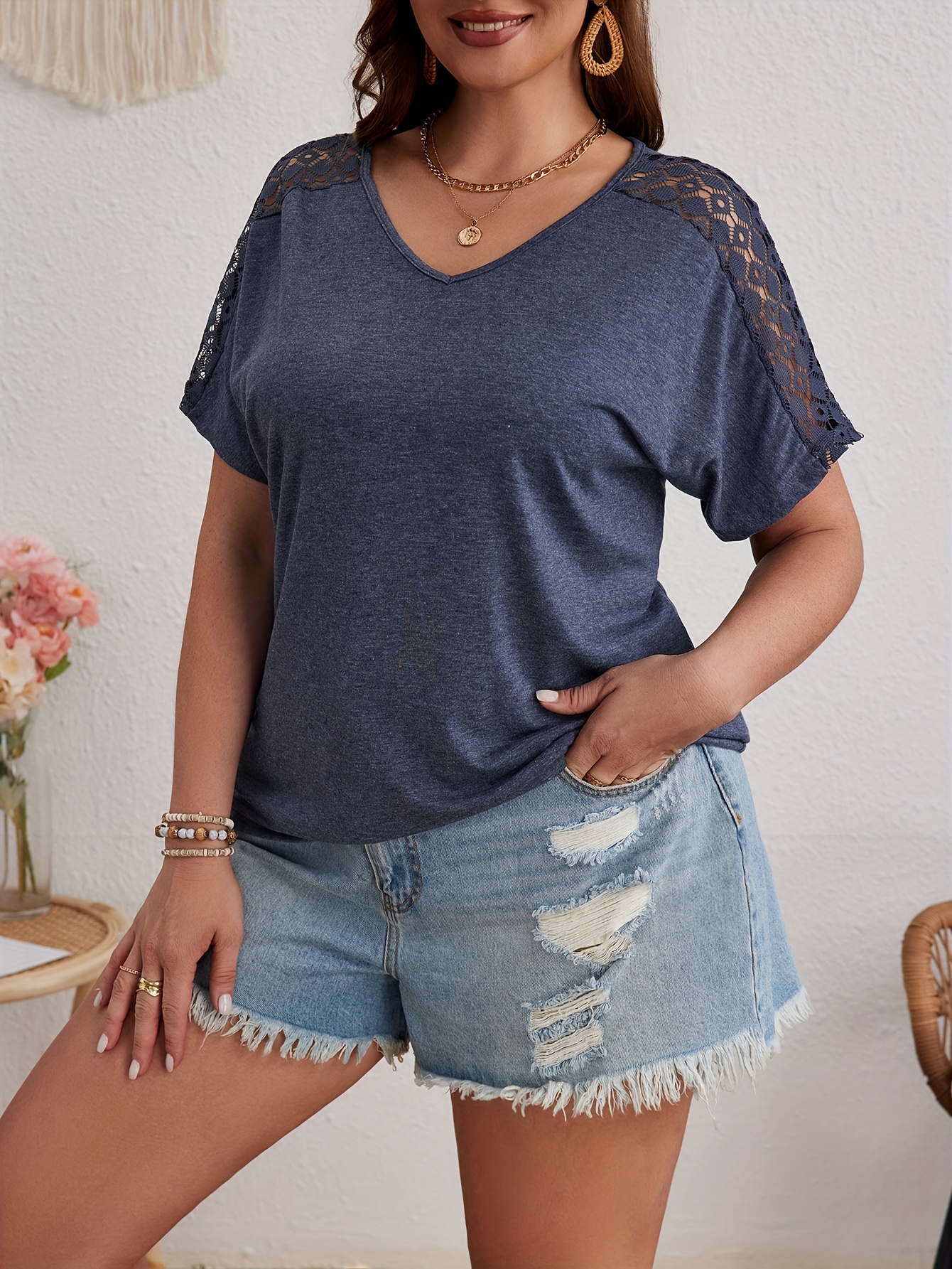 Plus Size, Plus Size Women's Ruched Batwing Sleeve T-Shirt