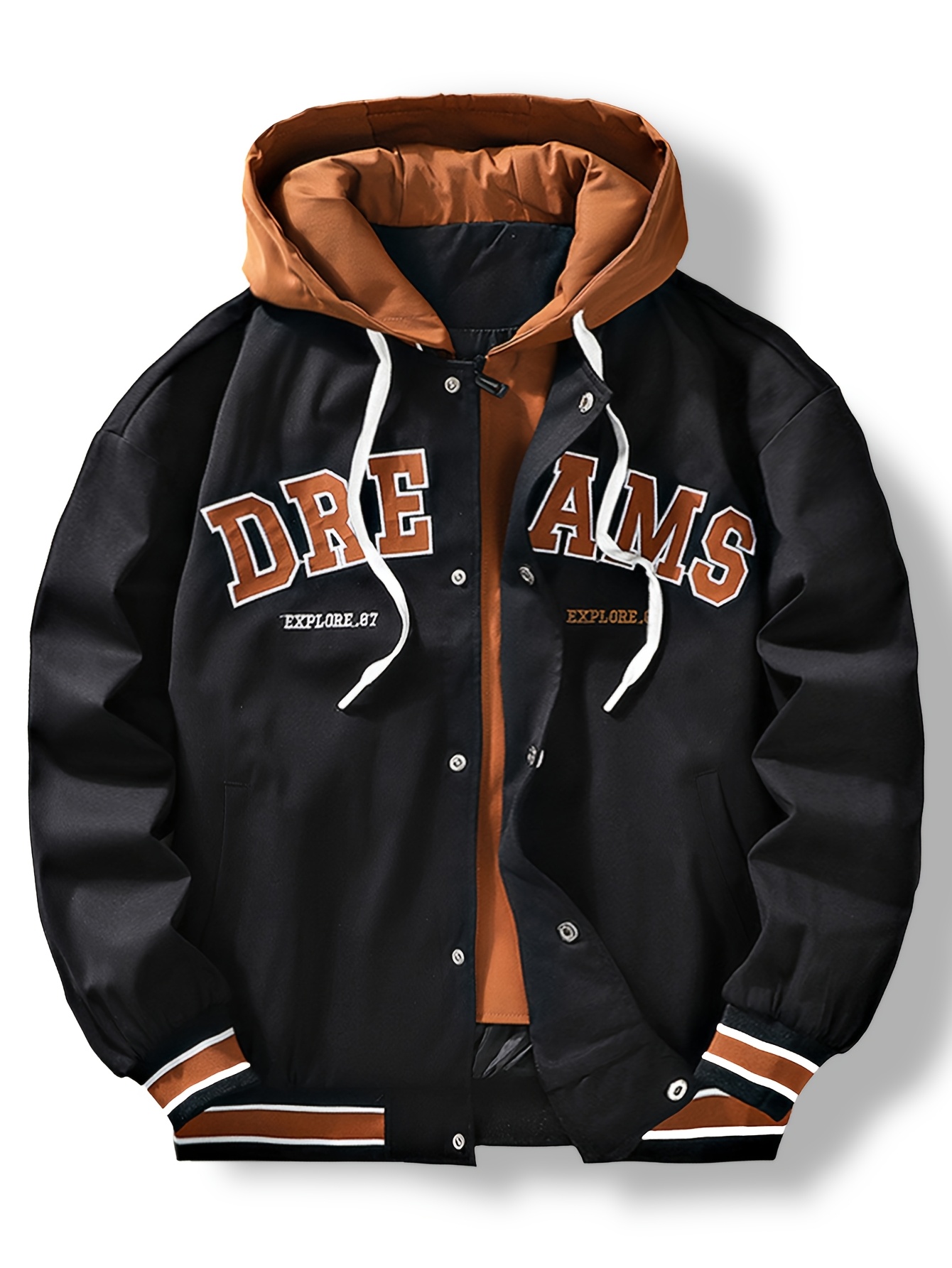 herren kapuzenjacke baseball mantel reißverschluss kapuze Temu