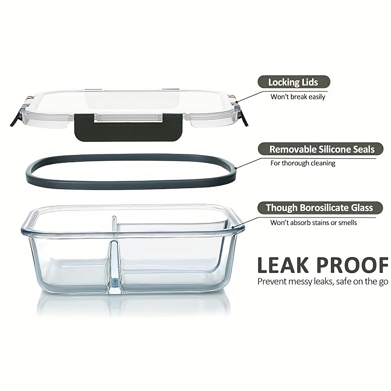 21 97 oz airtight bento box set with lid microwave dishwasher safe rectangular food storage container for meal prep snacks and   ideal for students   and picnickers picnic essentials airtight container durable construction bento box back to school Product details 3