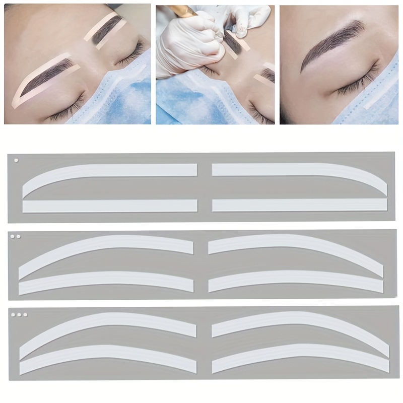 

6 Pairs Eyebrow Shaping Stencils, Semi-permanent Makeup Tattoo Assist Stickers, Eyebrow Grooming Template, Beginner Cosmetic Tools