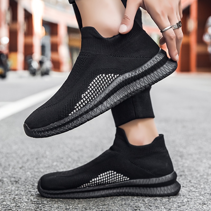 1 Pair Men's Breathable Casual Sneakers, All-Season Slip-On Footwear with EVA Sole and Fabric Insole for Hiking & Everyday Use
