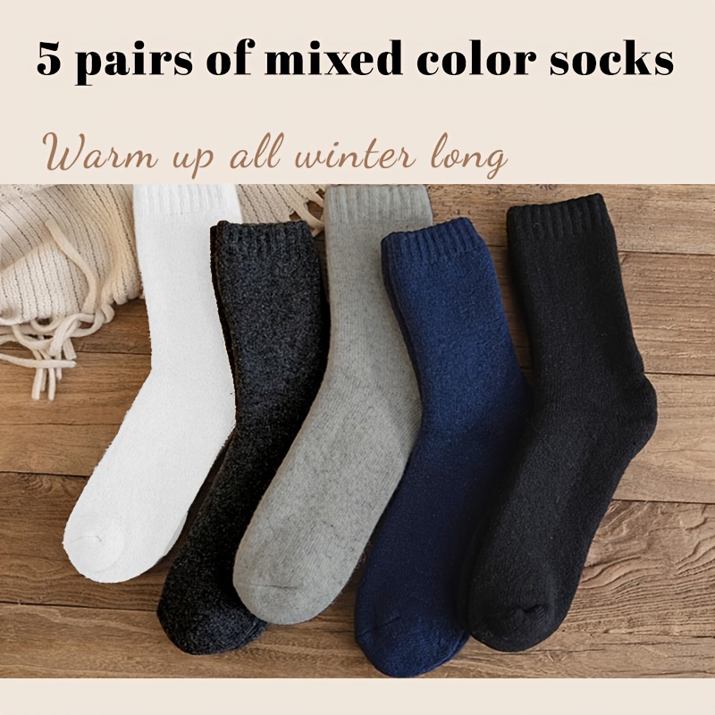 

5 Of And Thickened Stockings Men And Women Mid-