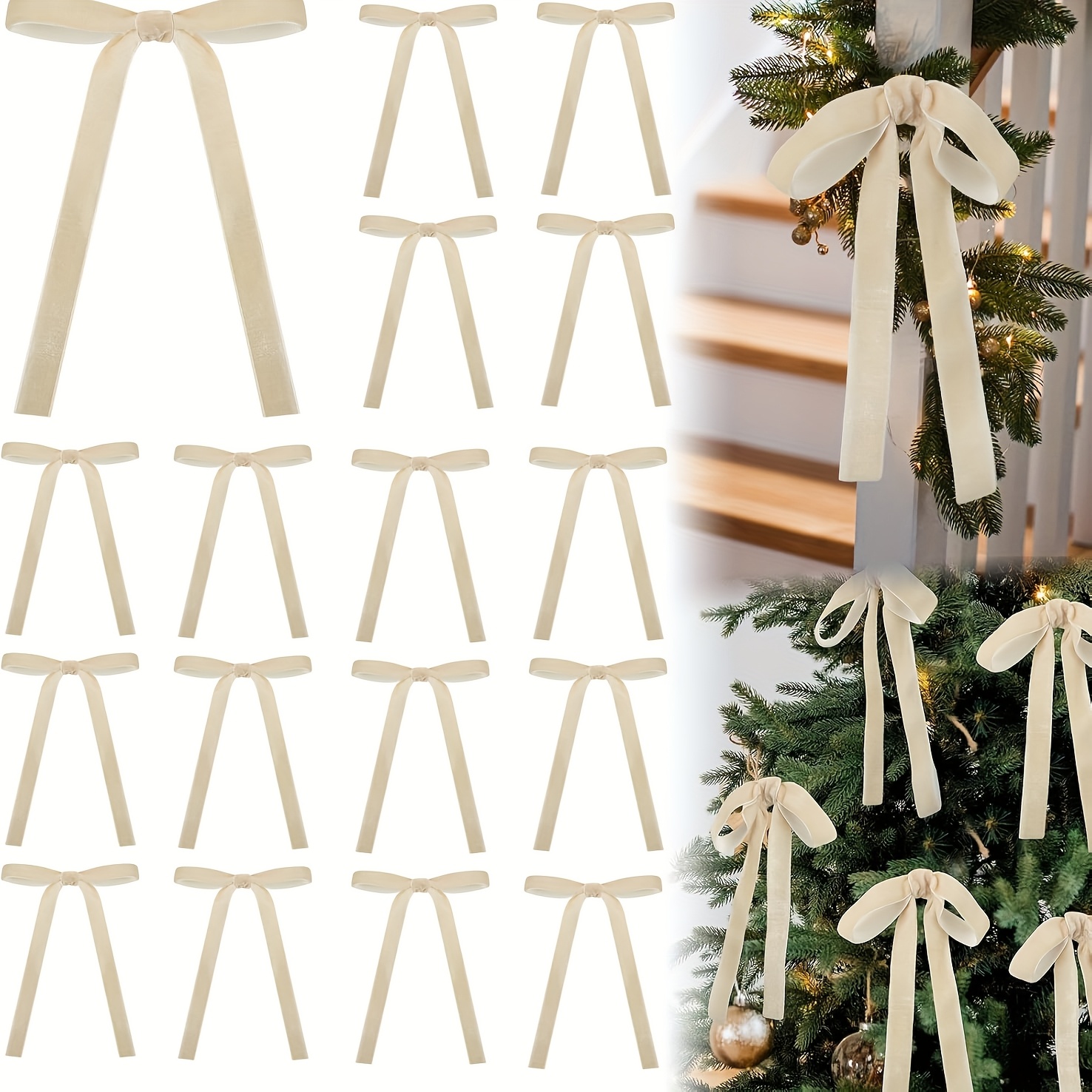 24pcs Of Velvet Ribbon Bow 12.70cm X 17.78cm Twisted Bow Bow Suitable For Bachelorette Bride Shower Hat Valentine's Day Birthday Party Christmas Tree Wreath Decoration Supplies (3/2) 0.13 Inches