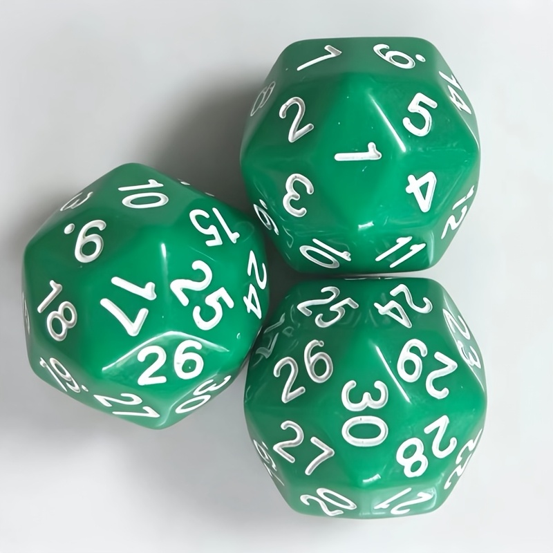 D30 30-Sided Green Polyhedral Dice for Role-Playing Games