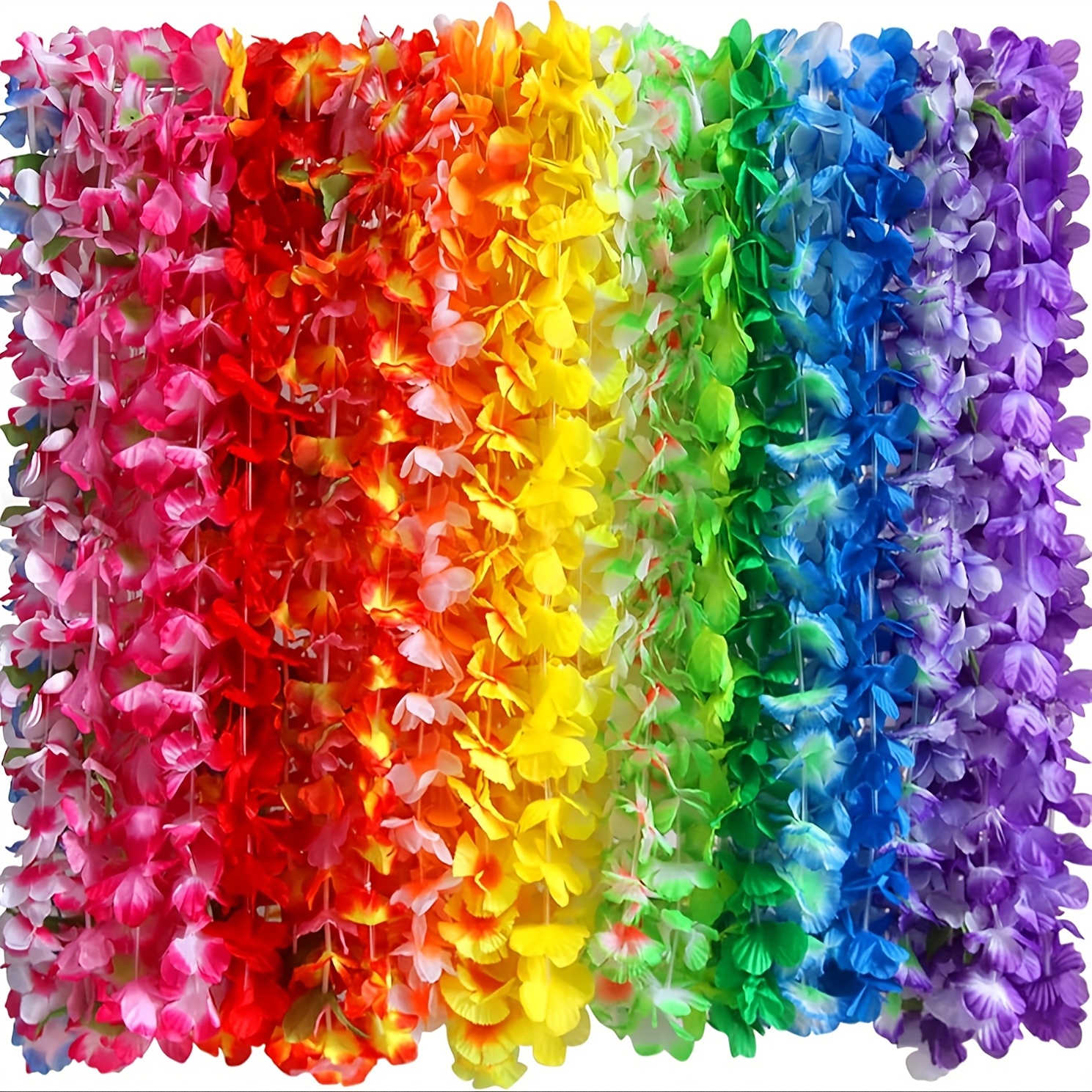 60 Hawaiianische Leis Bulk – Bunte Blumen-Halsketten, Je 100 Cm, Für Luau-Party & Deko