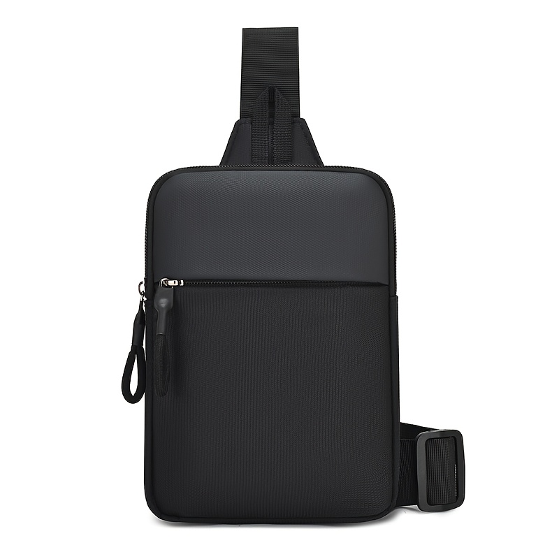 TEMU Men' Color Sling Chest Bag, Multi-pocket Oxford Cloth Lightweight Casual Shoulder Bag For Outdoor Daily Commute