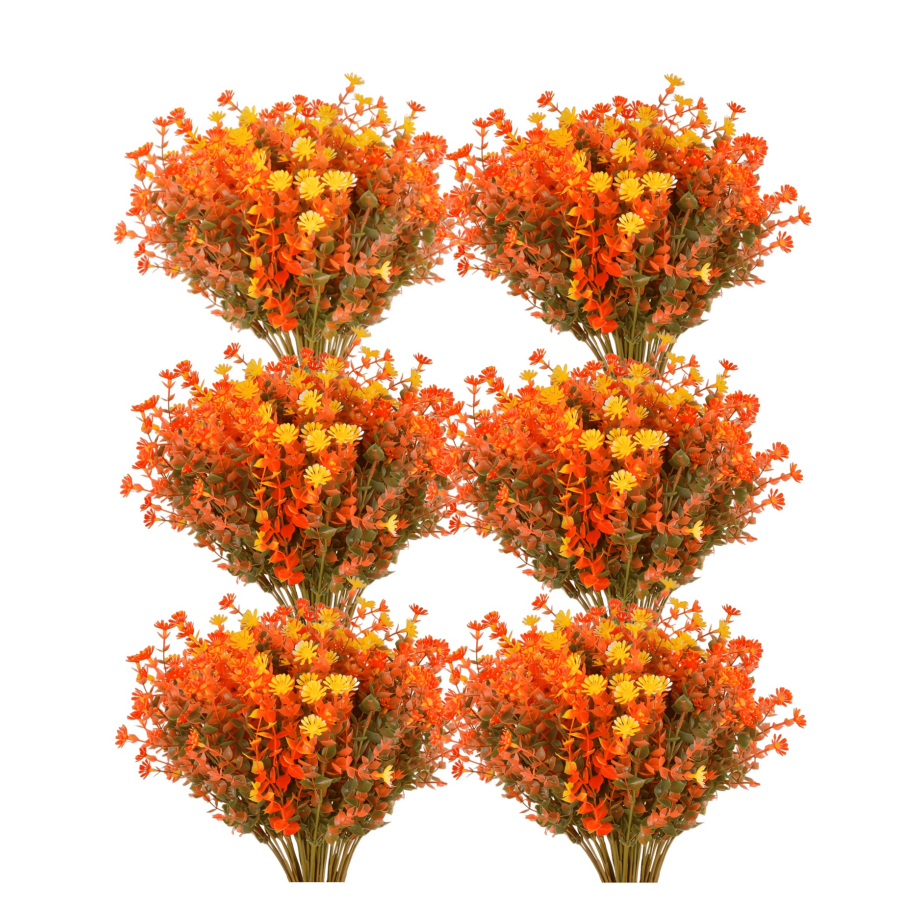 Nilioyul 8er-Set Künstliche Herbstblumen – Herbststrauß, 4 Farben, Wetterfest, Für Drinnen & Draußen, Deko Künstliche Herbstblumen Set
