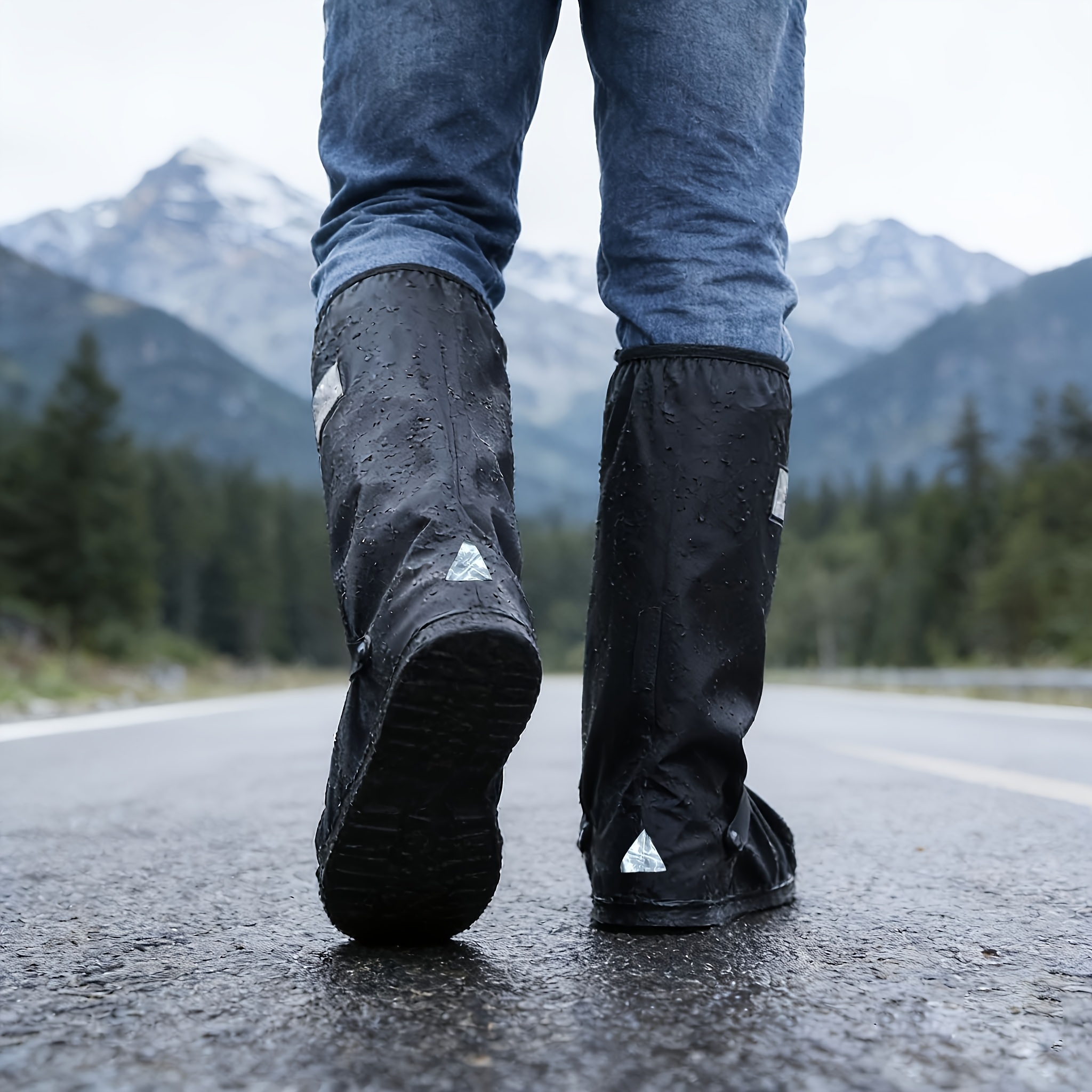 cubierta para botas de lluvia - cubierta para pies de   hombres y mujeres -   de caña   resistente al   para días de lluvia - impermeable, antideslizante y resistente   - diseño engrosado