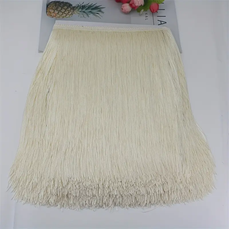 Nastro Di Pizzo Con Frange - 4,5 Metri | Cotone Beige | Per Cucito E Decorazioni - Foto 7