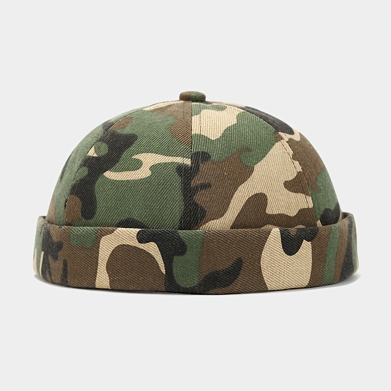 Fashion Camouflage Beret, Unisex Adjustable Size Hat, Casual Camo Hip-hop Cap