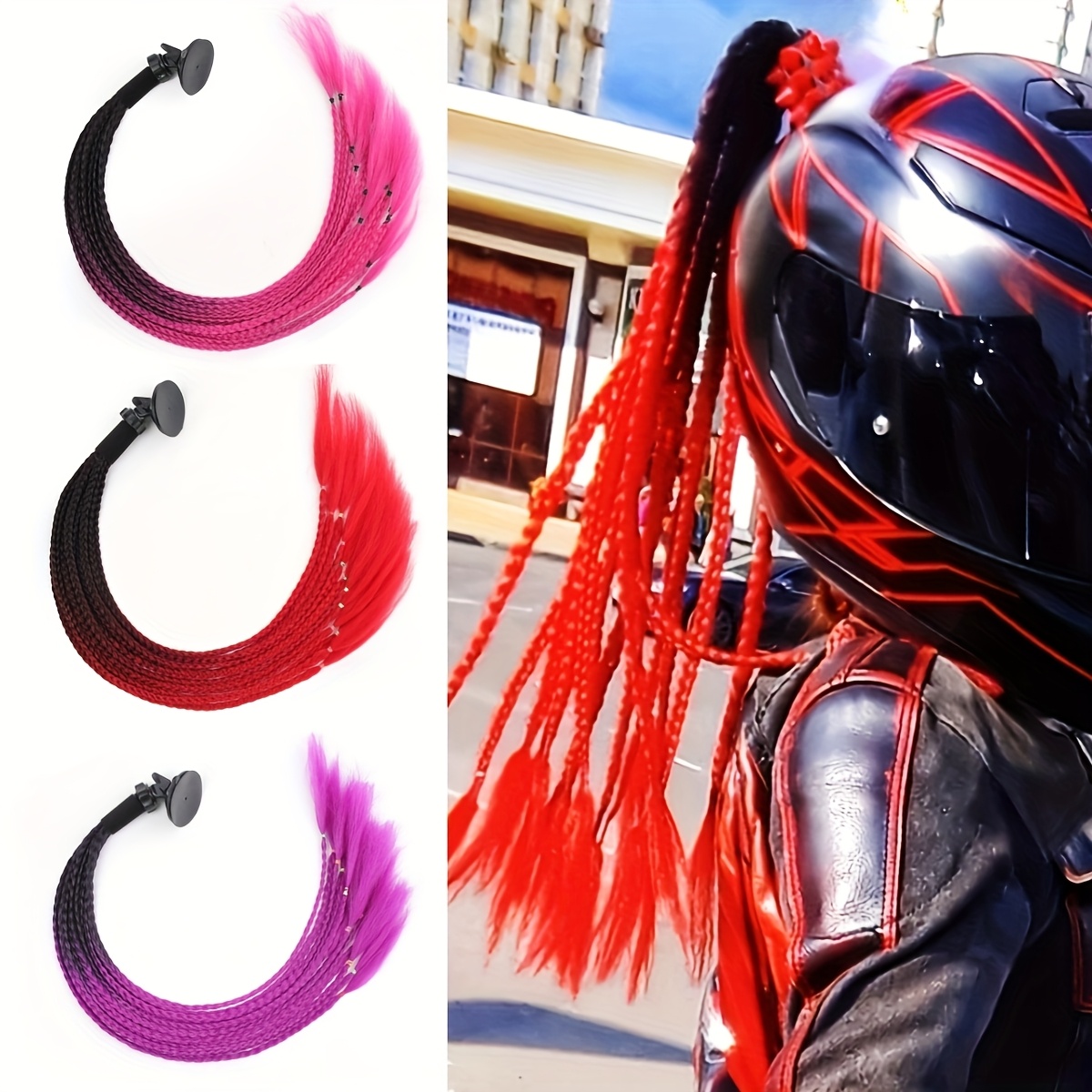 60,96 cm helmzpfe mit saugnapf motorradhelm pferdeschwanz fahrradhelm  zpfe haarschwnze fr helme saugnapf | Verpasse Auf Keinen Fall Diese  Angebote | Temu