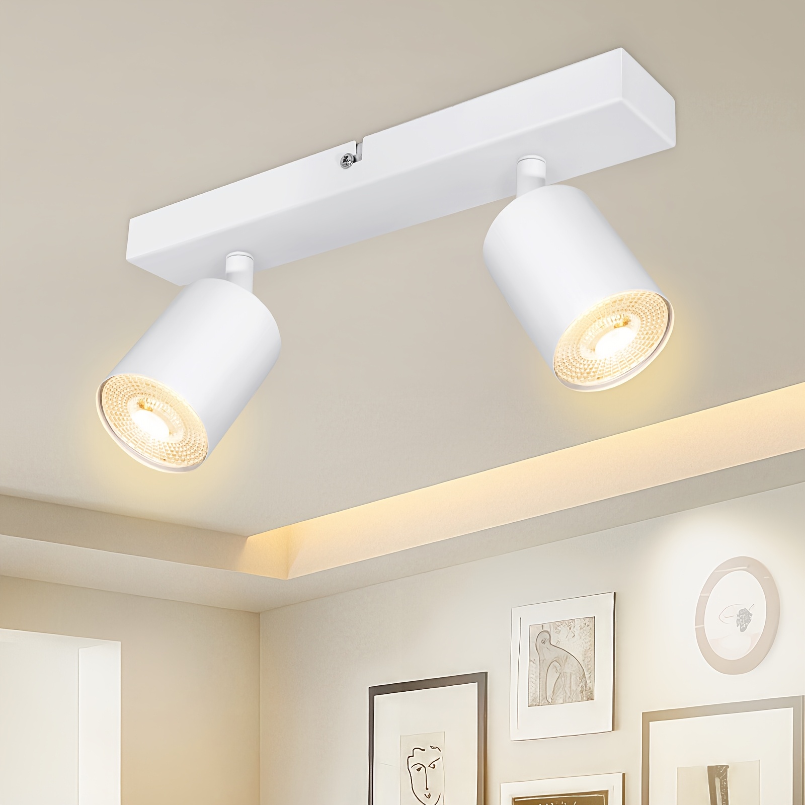 Gu10 Led Ceiling Spotlight White Ceiling Light Wall Light, Swivelling Gu10 Kitchen Lamp Ceiling Light Spotlight Modern Ceiling Spotlight Lamp For Kitchen, Living Room, Easy Assembly, Bulb Not Included