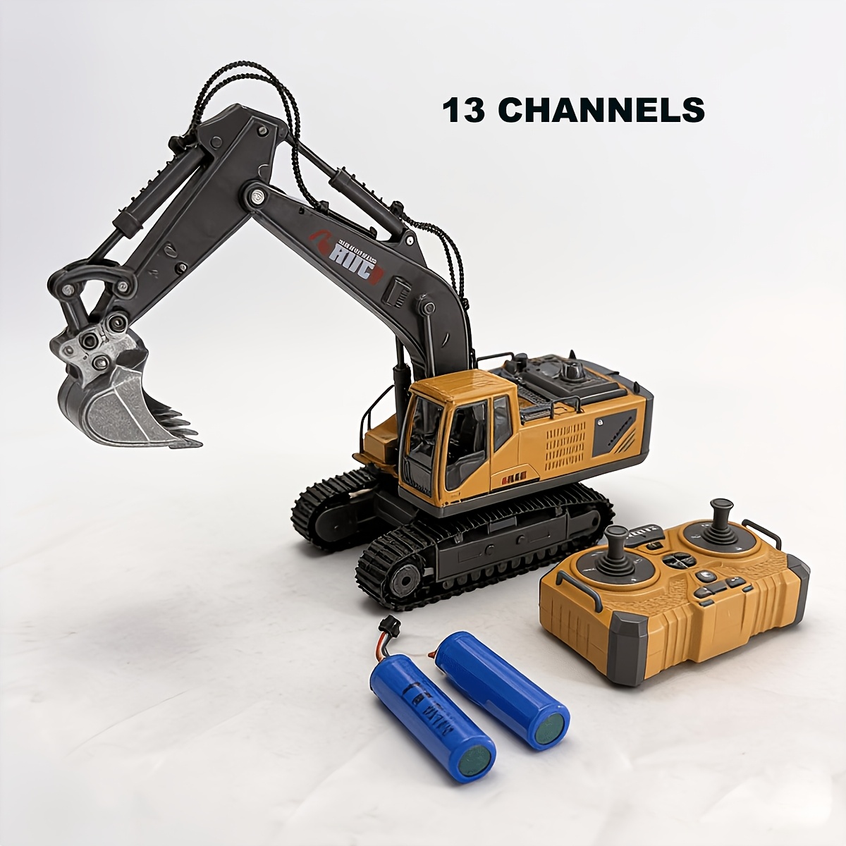 Image of Dual-battery Powered Alloy Engineering Truck 13-channel, , Spray Function, Precise Movement (fwd/, Scoop, Lift), Ideal For Outdoor Sand Pits And Living Room Play, Size 25x19x10.5cm