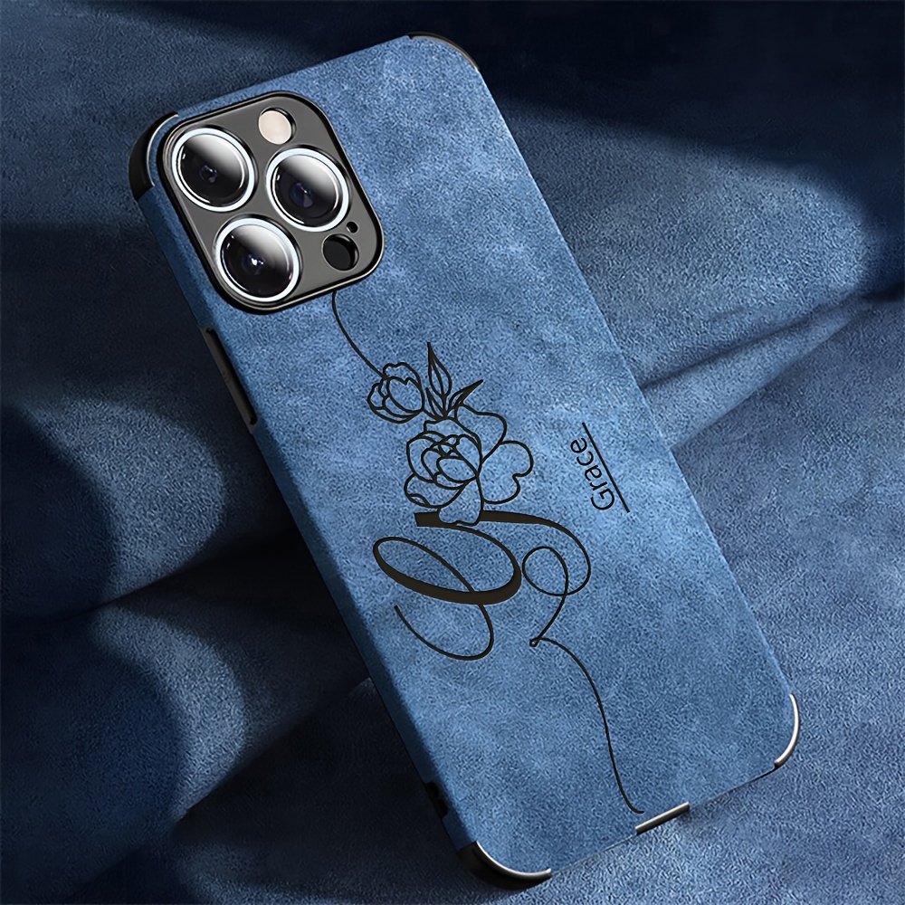 TEMU Phone Case: Rose Name Initial Personalized Customized Diy Phone Case Compatible With Iphone 17 16 15 14 13 12 11 Pro Max Synthetic Leather Diy