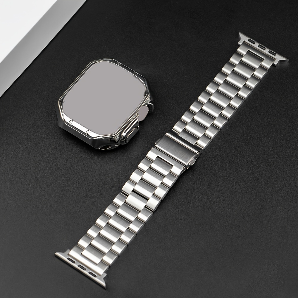

Tpu Protector Case+metal Strap For Iwatch Band 45mm 44mm 42mm 41mm 40/38 Stainless Steel Bracelet Series 3 4 5 6 Se 7
