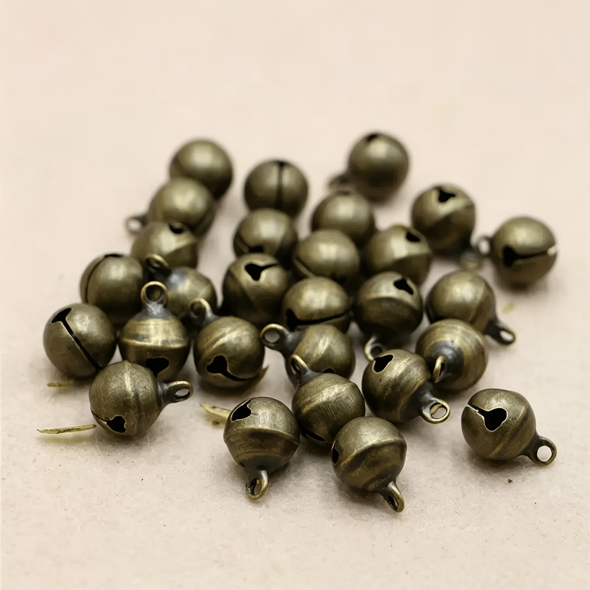 Image of 60pcs Of Vintage Mini Bells, Vintage Oval Small Bells, Suitable For Crafts, Christmas And Halloween Decorations