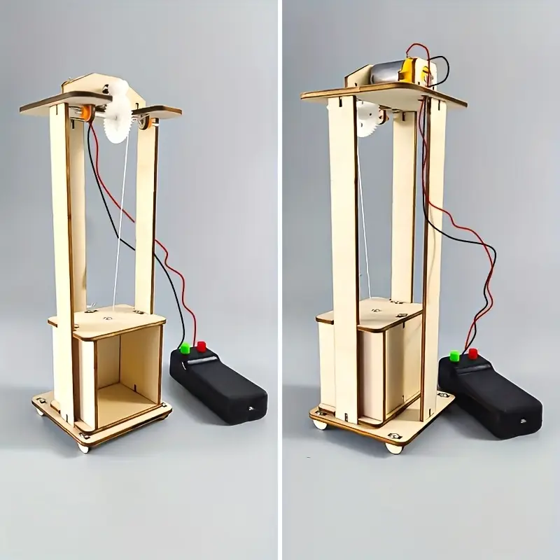 ערכת מודל ריכוז מעלית מעץ, סט ניסוי מדעי חינוכי steam, יצירת מודלים ופיתוח תחביבים, ערכת חומרים בעבודת יד, משפר מיומנויות חשיבה והנאה, מתנה מושלמת פרטי מוצר 2