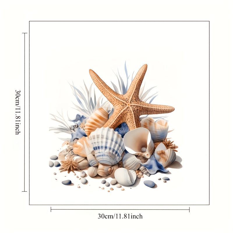 1pc & Starfish Bathroom Decal - Self-adhesive, No Power Needed, Perfect For Holiday Decorations & Home Aesthetics