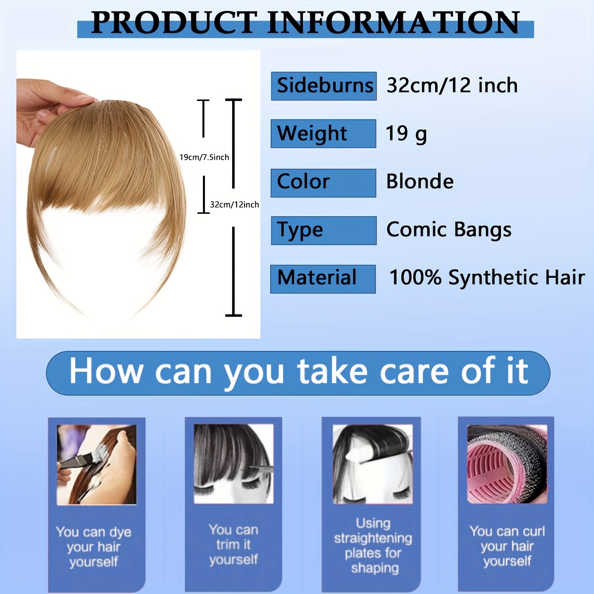 synthetic   air bangs with bb clip - straight hairpiece for women,  -in temporary hairstyle for  , kawaii hair clips, quick hair transformation,   accessory,  , daily wear accessory details 3