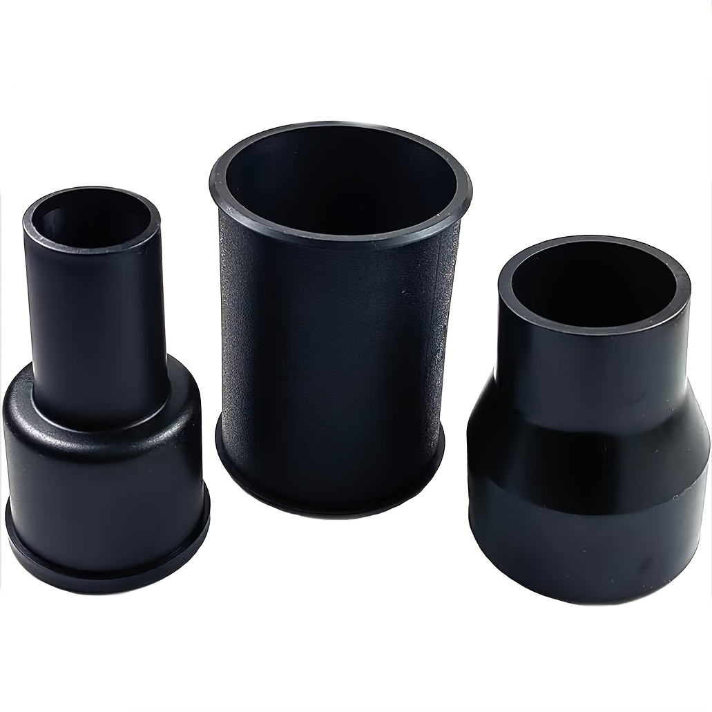 

3pcs Vacuum Adapter Kit For Wet/dry Dust Collectors - Includes 2-1/2" To 1-7/8", 1-7/8" To 1-1/4" Hose Connectors, Plastic, Black - Cleaning