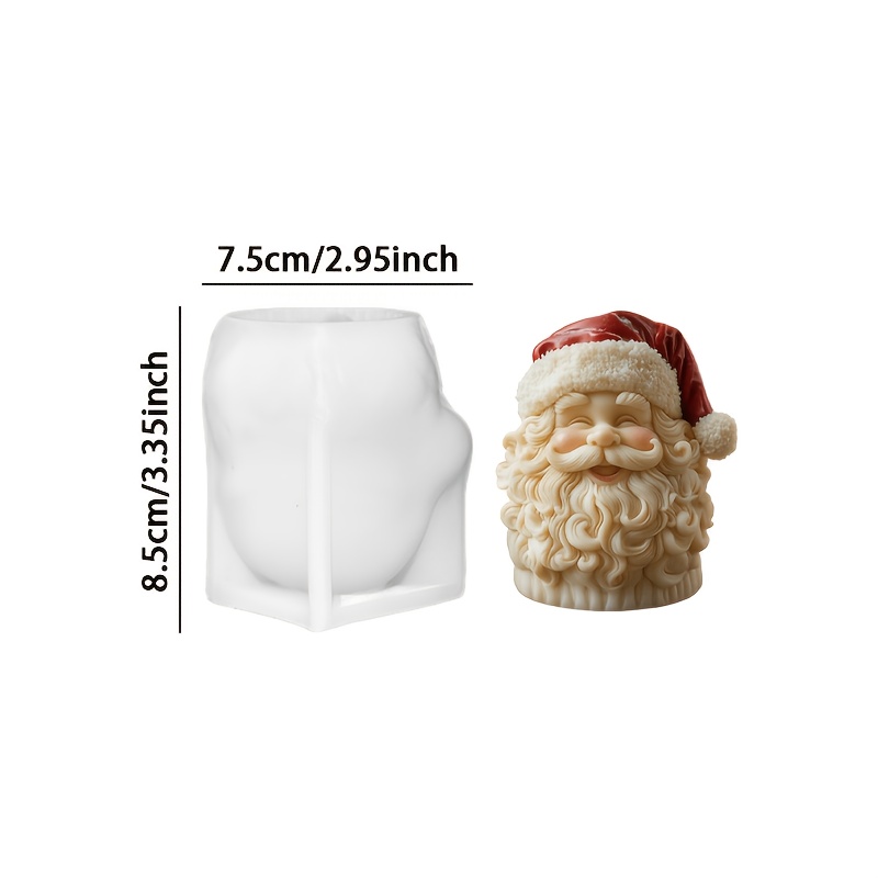 TEMU Reusable 3d Santa Claus Silicone Mold Suitable For Resin, Wax, Plaster & Cement Crafts - High-temperature Resistant Demolding, Diy Christmas