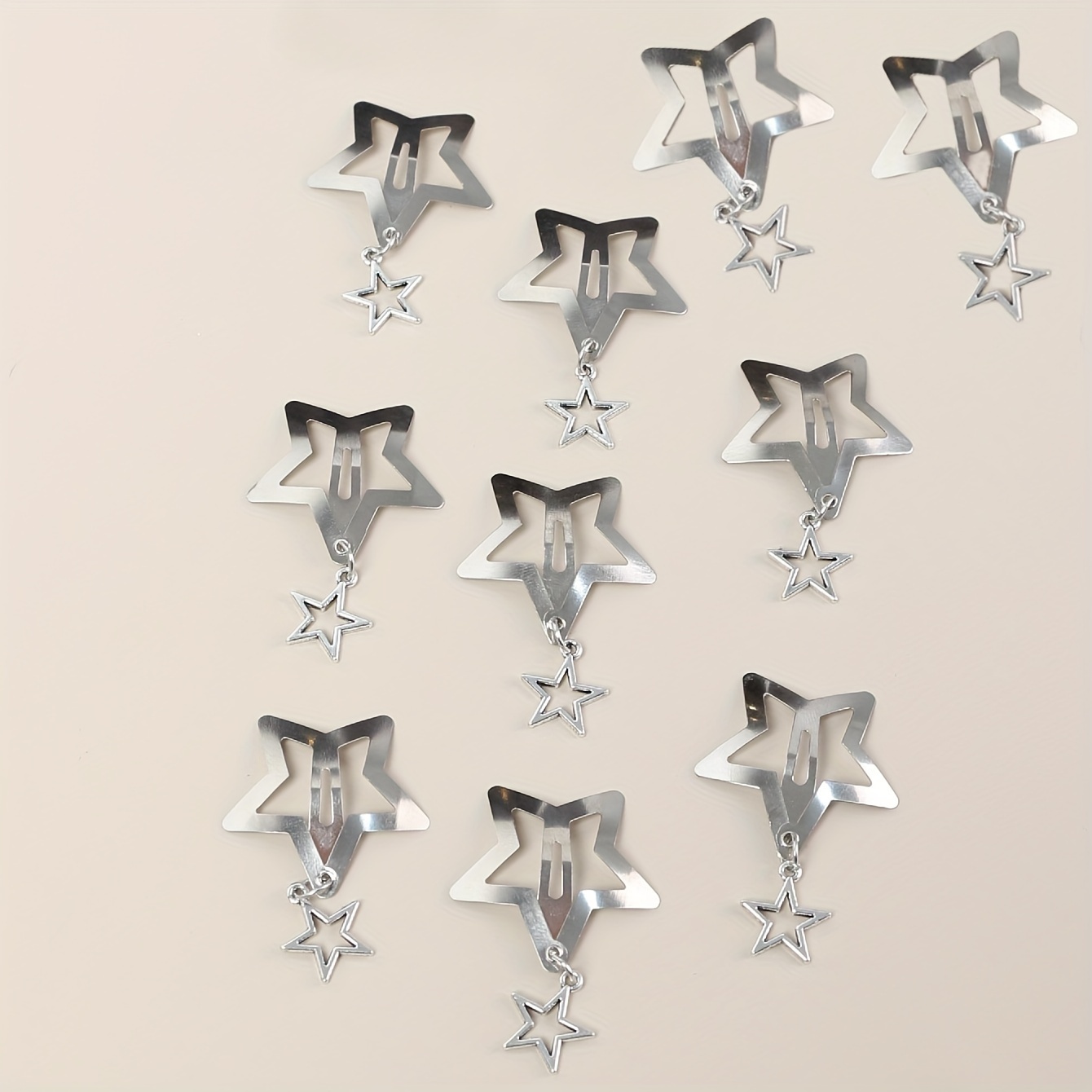 Image of 10pcs Of Star Decorative Hair Clips, Daily Casual Hair Additions, Suitable For Women's Hair Additions Loc Hair Jewelry Braids, Middle East Orientation