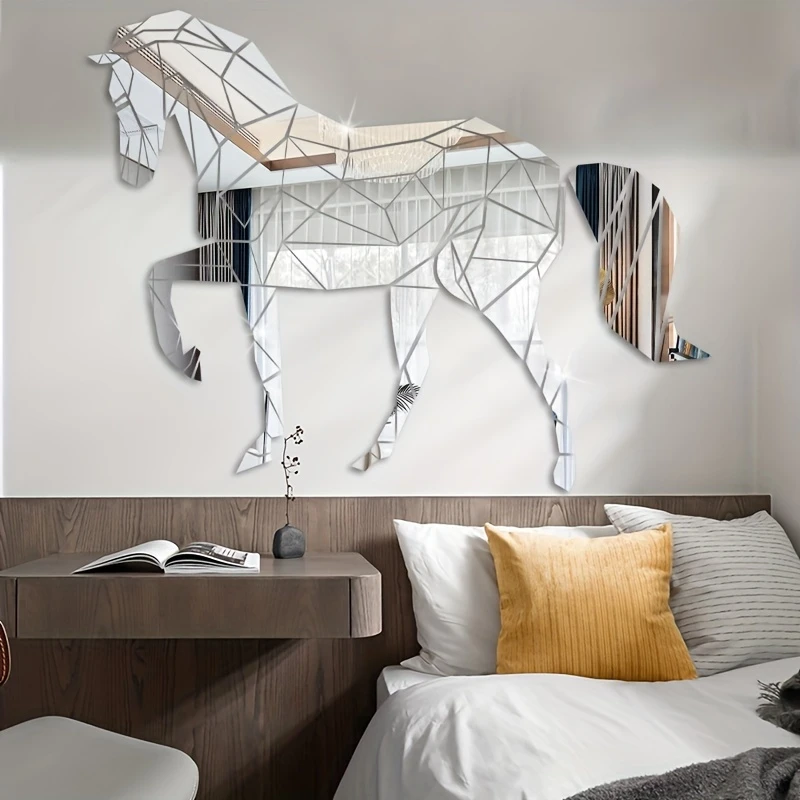 stunning acrylic wall decoration diy 3d self wall art reflective surface protective film and home office or any room horse theme details 13