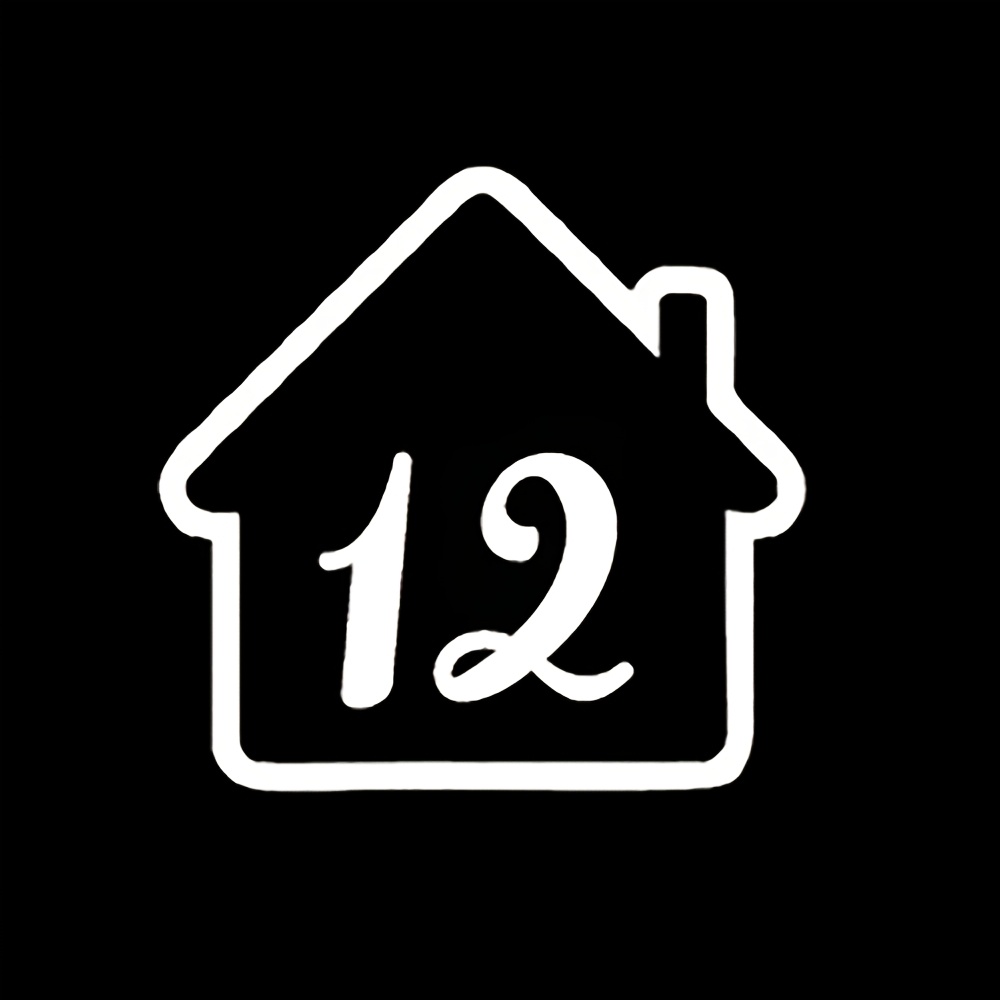 Image of 4pcs 15.6x15cm House Door Trash Can Mailbox Light, Custom Number Or Text Sense Of Sticker, Glossy Material, Stickers Only, Included