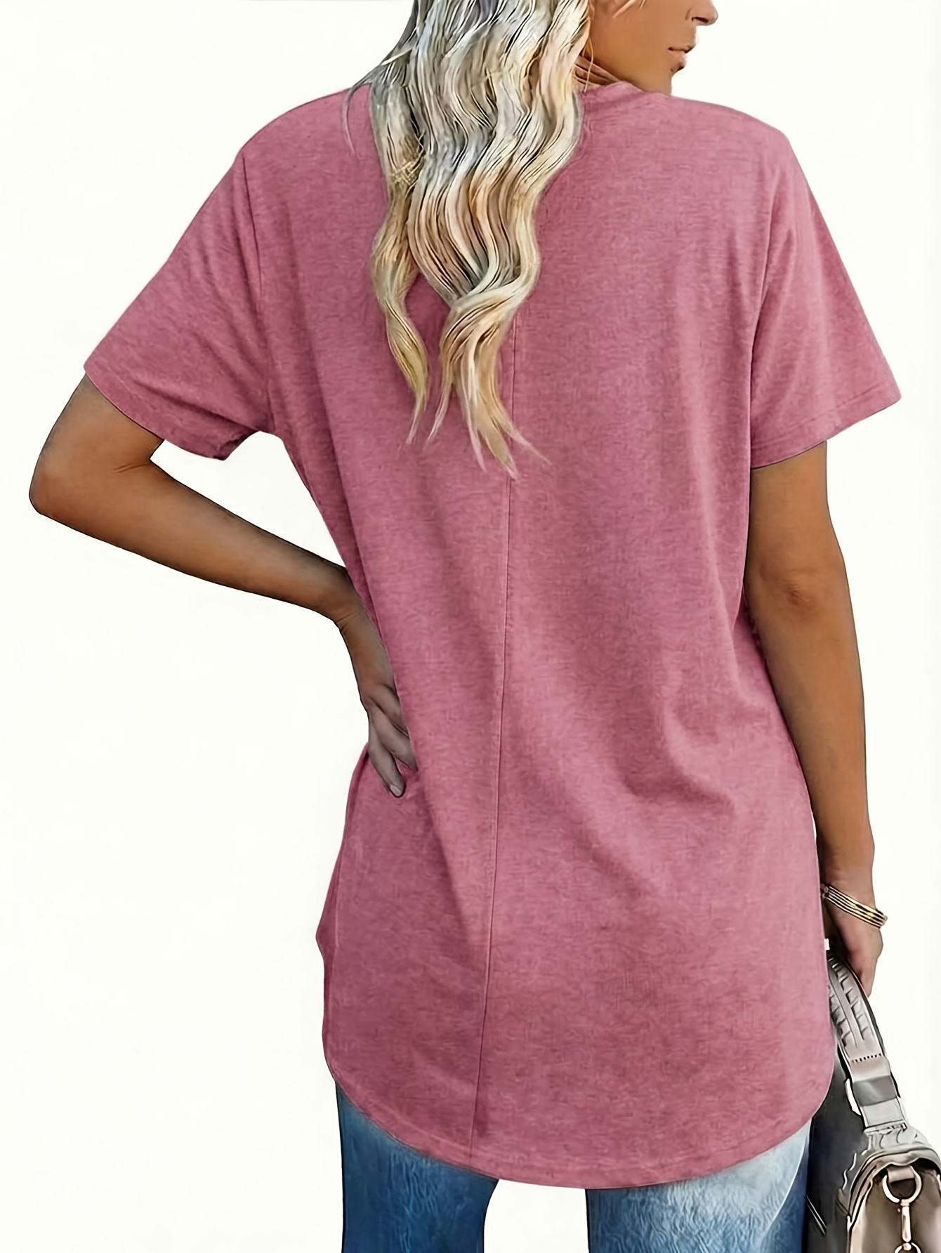 plus size plus size womens v neck solid color t shirt