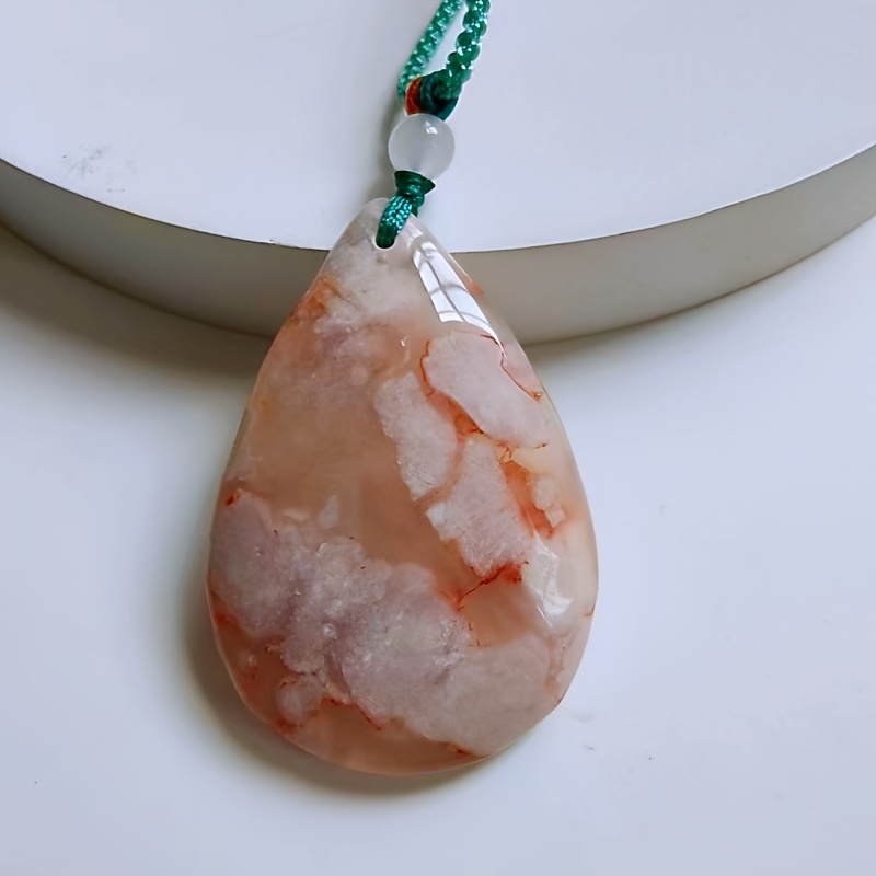 TEMU Funaya 1pc - Pendentif en agate naturelle de - Pendentif de pour femmes et hommes avec motif - Collier accessoire personnel tendance -