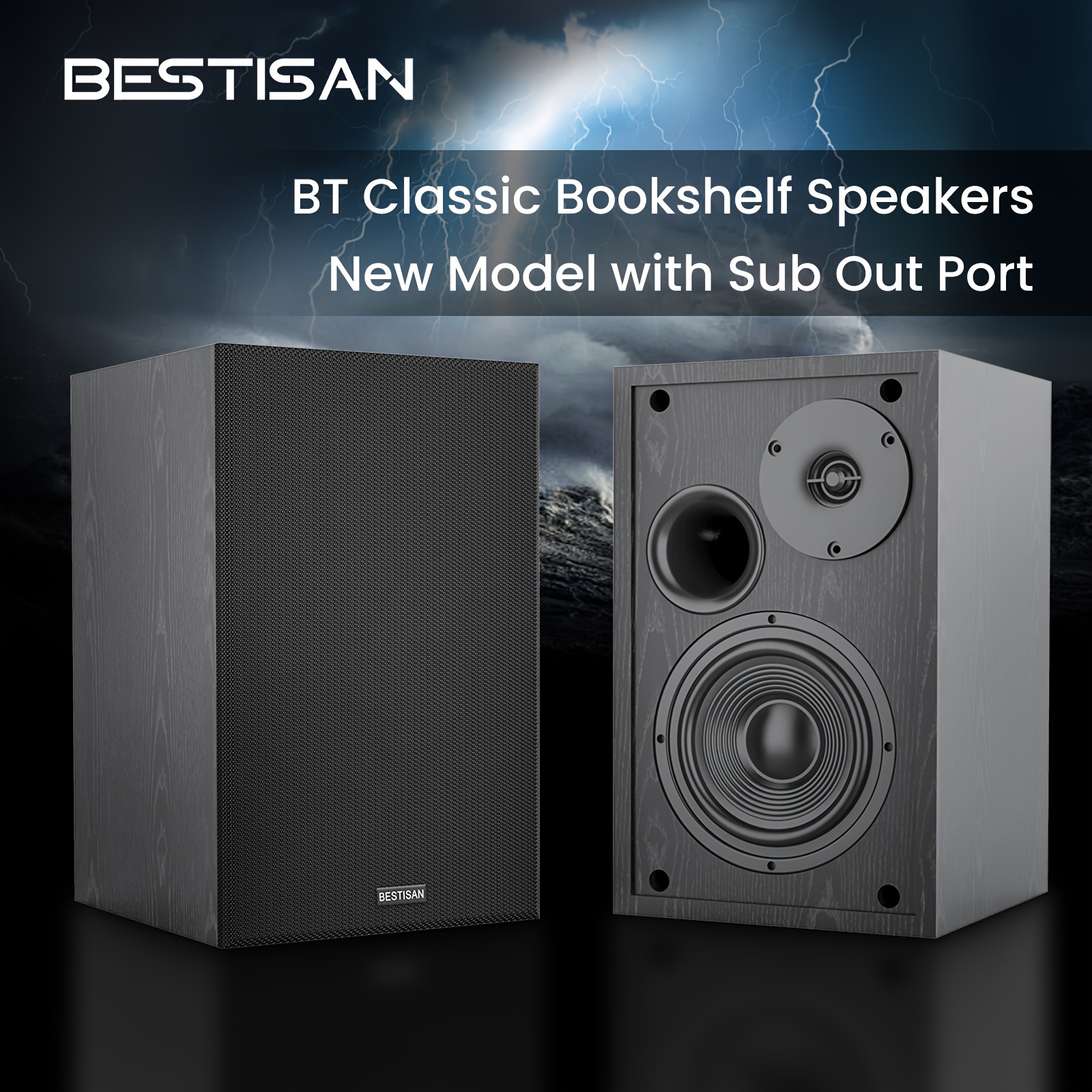 

Bestisan Bookshelf Speakers, 4 Inch Powered Bookshelf Speakers With Sub Out Port, Bt 5.0 Studio Monitor Speakers, 2.0 Neared Field Audio Speakers With 2 Rca Line , Set Of 2 Black-new Model