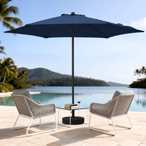7 5ft outdoor patio umbrella heavy duty umbrella with 6 sturdy ribs air vent uv protection patio table umbrella for garden deck backyard poolside beach outdoor sun shade no base included