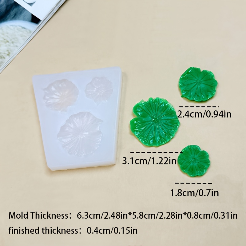 TEMU Moonlight Over The For Lotus Pond Series - Set Of 3 For Lotus Leaf-shaped Silicone Molds. Suitable For Use With Plaster, Clay, Wax, Resin, And