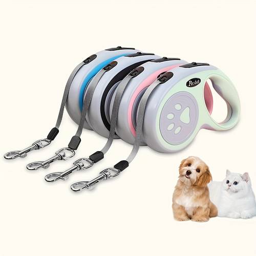 item picture pet dog outing four print retractable leash 5m