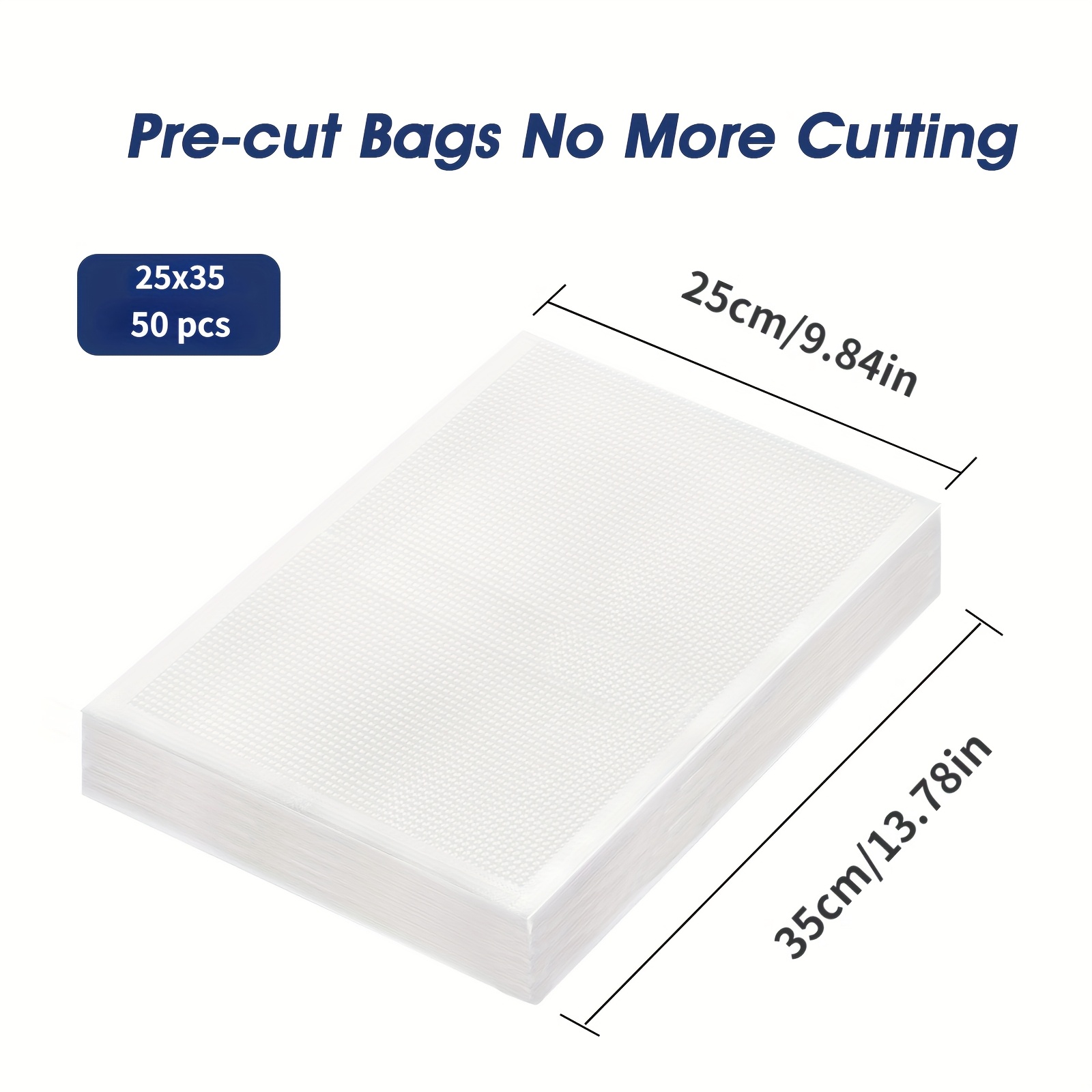 50-pack Vacuum Sealer Bags, Reusable Food Storage Pouches, No Electricity Needed, Freshness Preservation For Kitchen, Compatible With Vacuum Sealer Machine Accessories