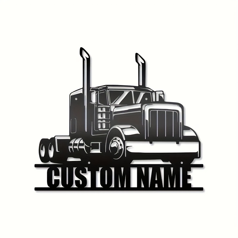 1pc Custom Semi Truck Metal Wall Art - Personalized Truck Driver Nameplate Home Decor - Ideal Gift for Home Decor and Truck Enthusiasts, Truck Decor