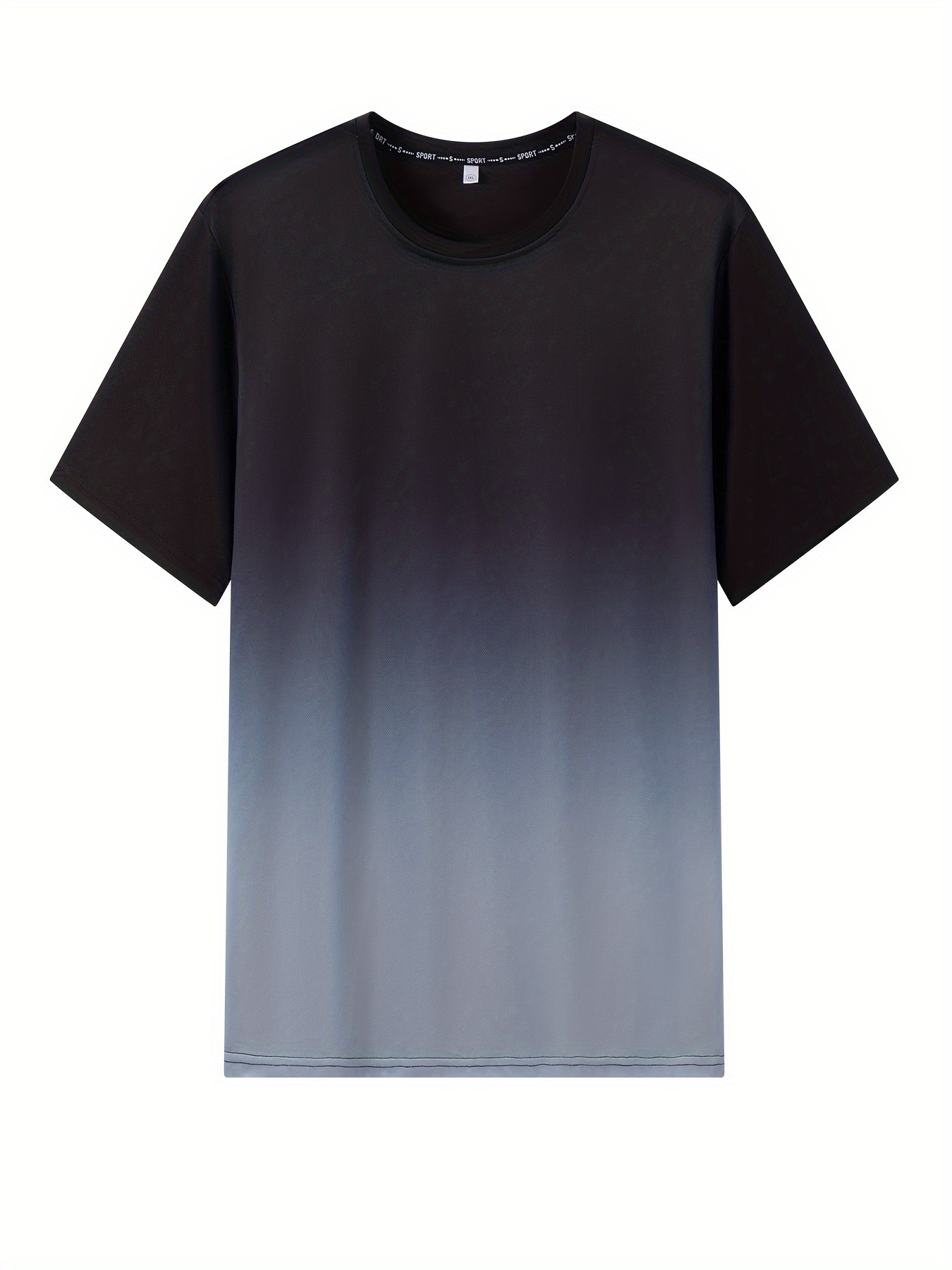 Large Size Men's Sweatshirt T-shirt Gradient Color Loose T-shirt Outdoor Fashion Sports Casual T-shirt, PLUS SIZE